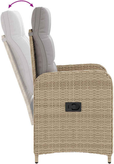 Outdoor Chair Metallic Beige and Light Grey with Cushion