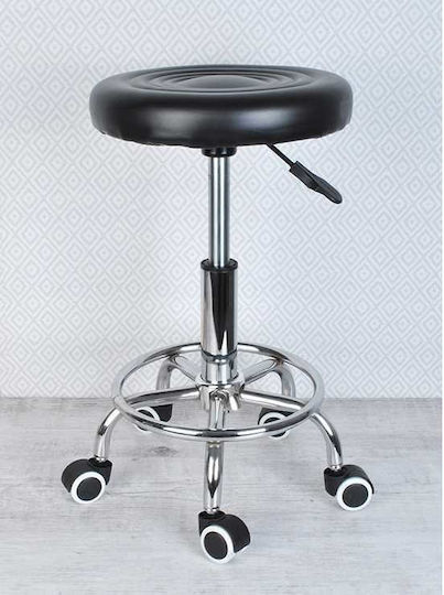 Räder Friseursalon- und Spa-Hocker mit Rückenlehne Schwarz