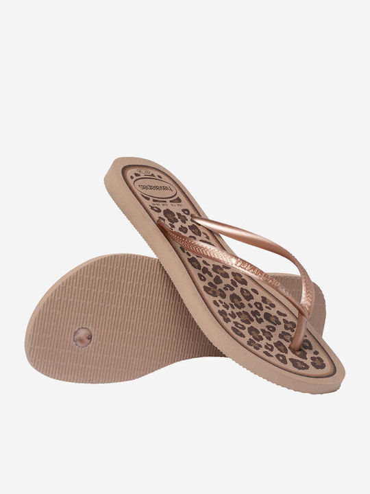 Slim Animals Flip Flops in Rose Gold Colour