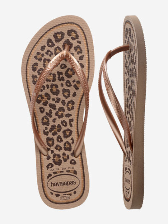 Slim Animals Flip Flops in Rose Gold Colour