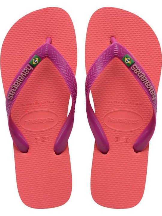 Havaianas Brasil Logo Brasil Logo Flip Flops in Pink Colour 4110850-4380 Havaianas Brasil Logo Brasil Logo Flip Flops in Pink Colour 4110850-4380