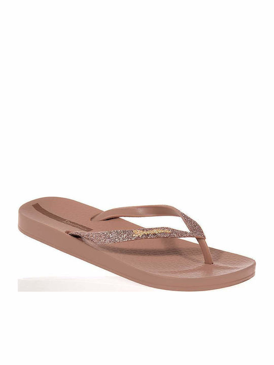 Glitter Flip Flops In Rose Gold Colour