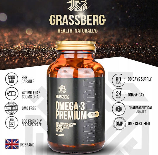 Grassberg Omega 3 Premium 1200мг 90 капси
