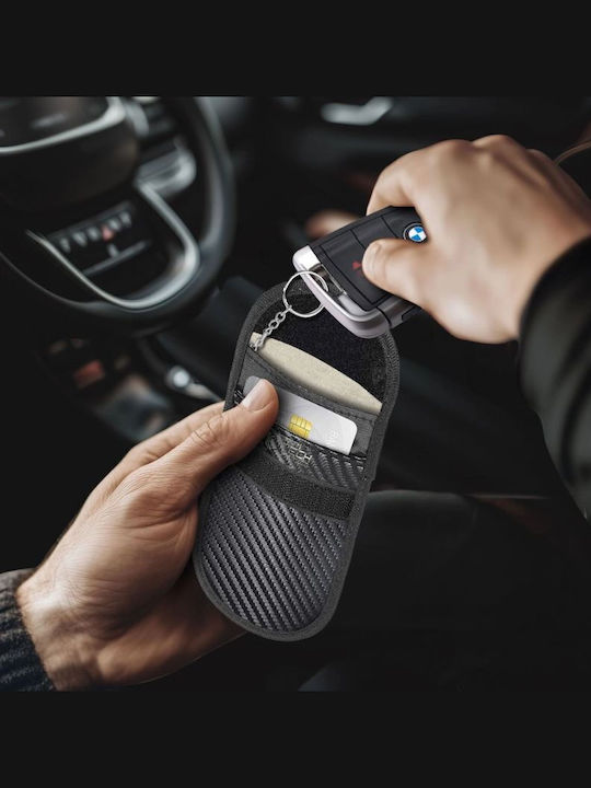 Tech-protect Klr100 Rfid Blocking Car Key Case Black Carbon