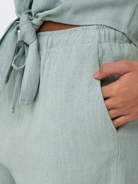 Women's Linen Bermuda Light Green