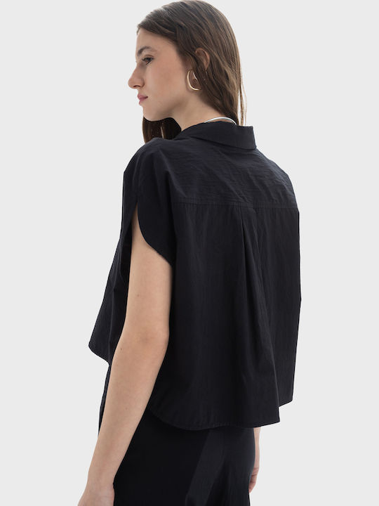 Shirt Μακρυμάνικο Γυναικείο Πουκάμισο Black