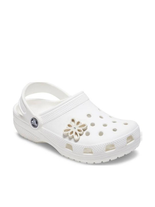 Crocs Jibbitz Brosche Ausschnitt Blumen Weiß