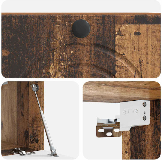 TV Stand Metal Aged Wood L59.5xW31xH30cm
