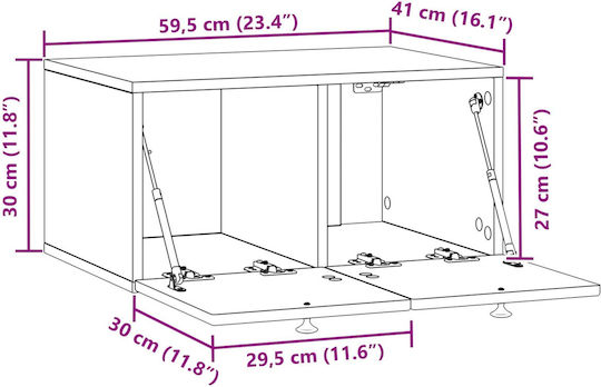 Έπιπλο Τηλεόρασης Μεταλλικό Γκρι Μ59.5xΠ41xΥ30cm