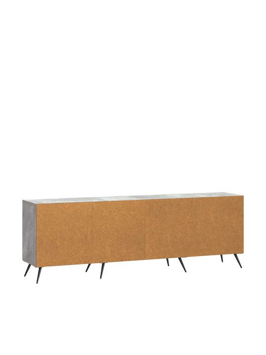 TV Stand Metal & Wood Concrete Grey W150xD31xH50cm