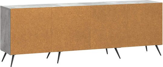 TV Stand Metal & Wood Concrete Grey W150xD31xH50cm