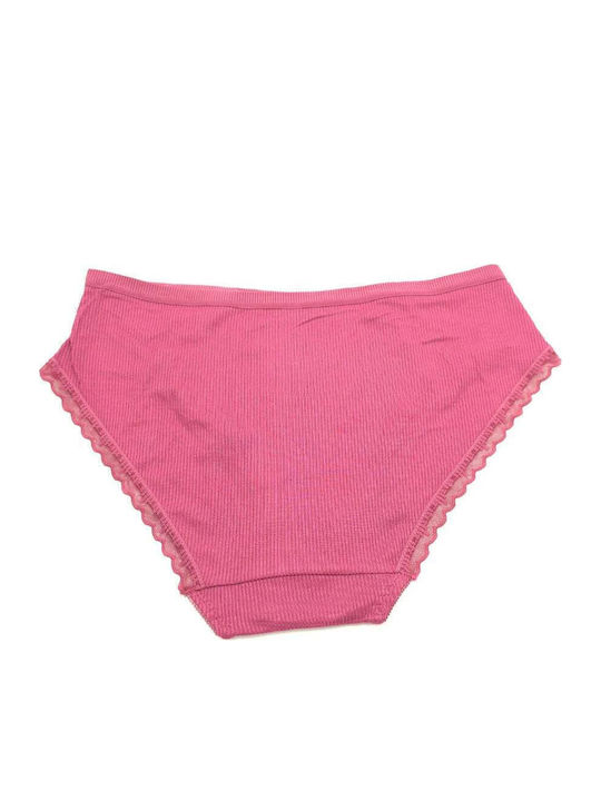 Slip Bumbac Pentru Femei Cu Dantelă Magenta