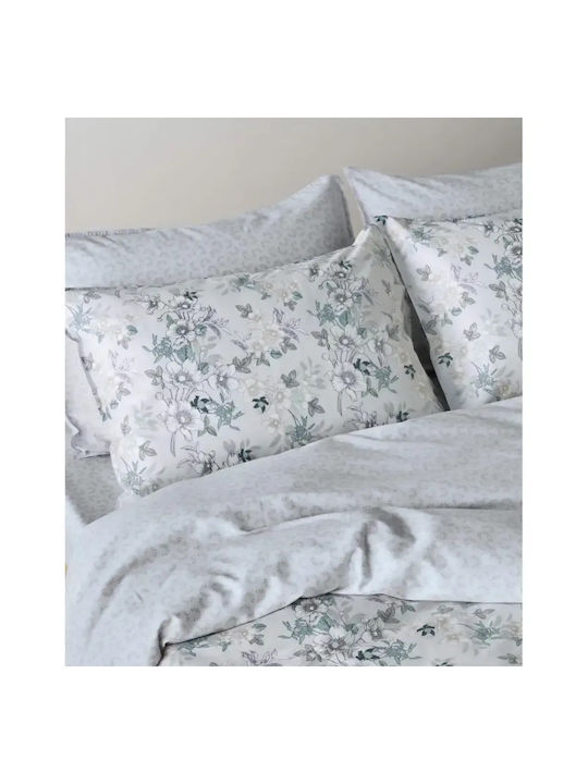 Kentia Vervita Set Pillowcases Oxford Gray White Beige Mint 50x70cm