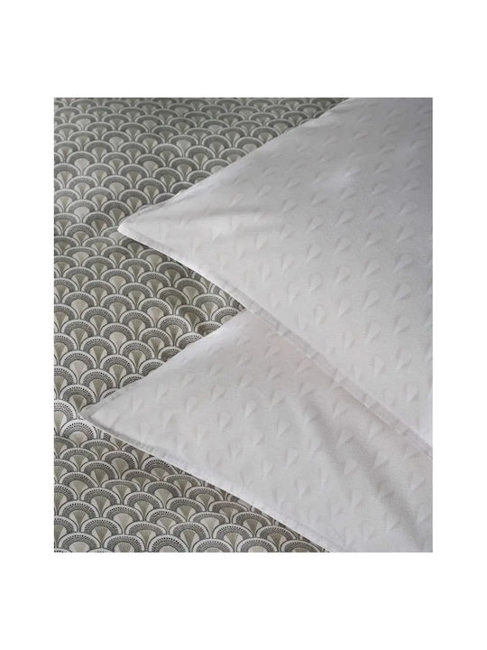 Kentia Nerikomi Σετ Μαξιλαροθήκες Oxford Brown-beige-white 50x70εκ.