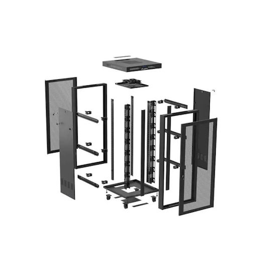 Lanberg Επιδαπέδια Καμπίνα Rack 19U Μαύρο
