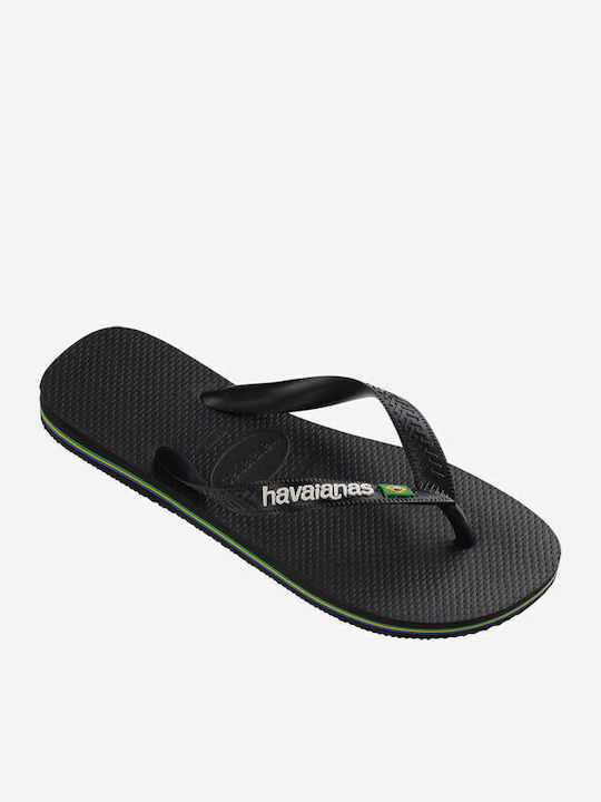 Havaianas Brasil Logo Σαγιονάρες Μαύρες