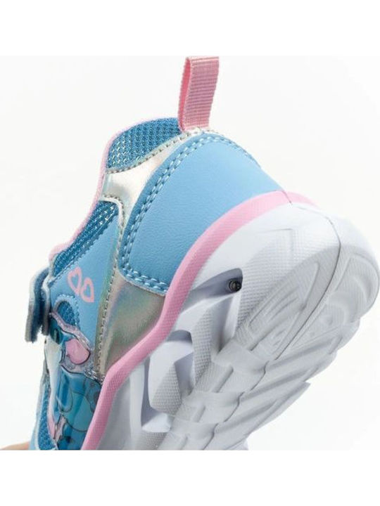 Kids Sneakers with Hoop & Loop Closure & Lights Blue