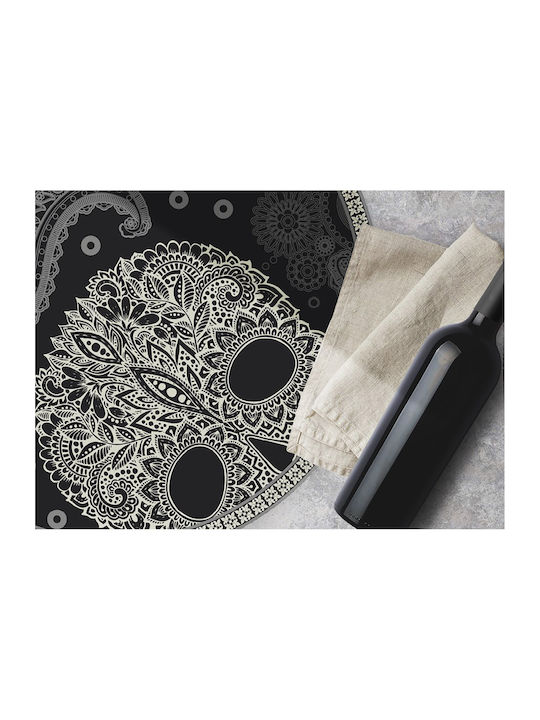 Tulup Round Kitchen Mat Black 100cm