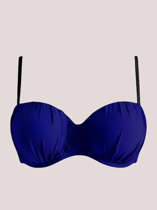 Strapless Bikini Top With Padding Blue 5036 Strapless Blue