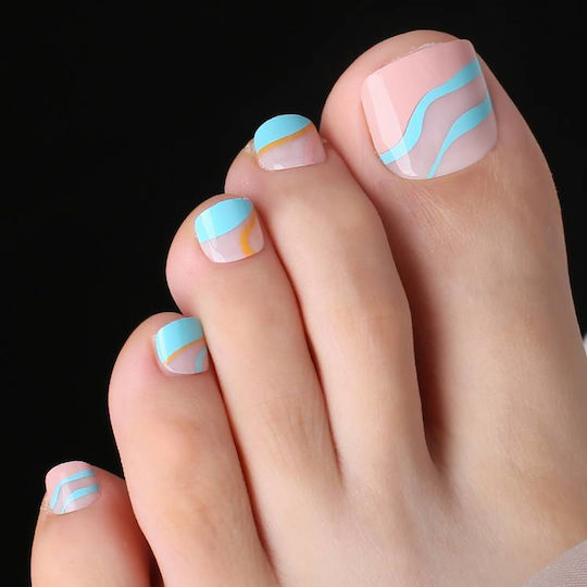 Set 24 Summer Turquoise Toe Nails