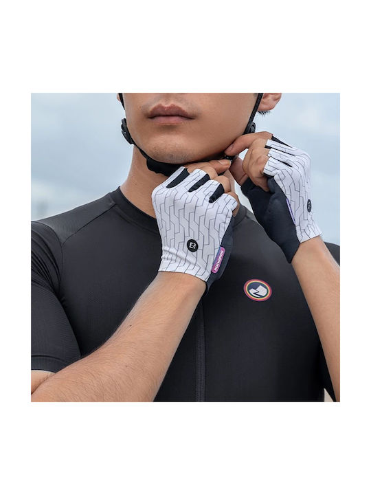 Rockbros Short Men's Cycling Gloves White