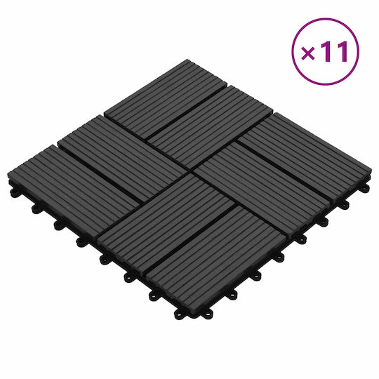 vidaXL Tile for Garden Flooring from WPC 30x30cm 11 Pieces