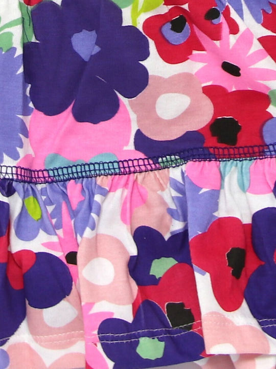 Minnie Mouse Mädchenkleid Ärmellos Blumen Weiß/Mehrfarbig