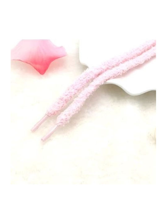 Set 2 Şireturi De Pantofi Pufoase De Catifea 120 Cm Roz