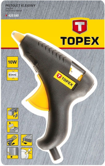 Topex Пистолет За Горещо Лепене 10W За Силиконови Пръчки 8mm