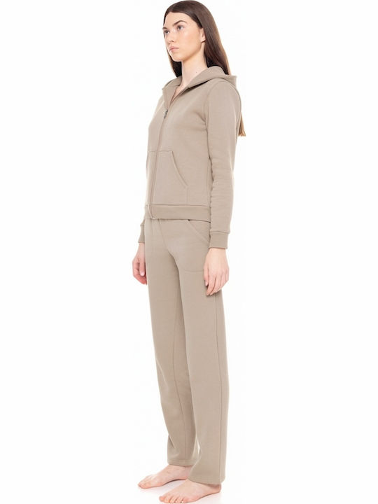 Damen Jogginghosen Beiges Set