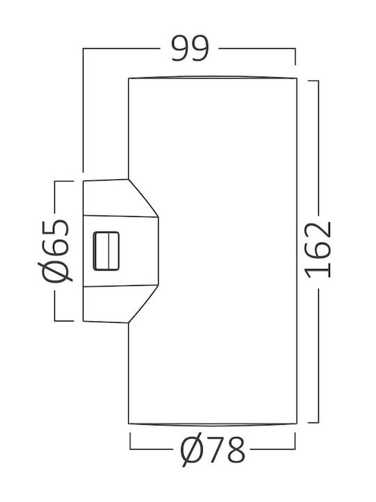 Braytron Επιτοίχιο Εξωτερικό Φωτιστικό IP65 9.9x16.2εκ.