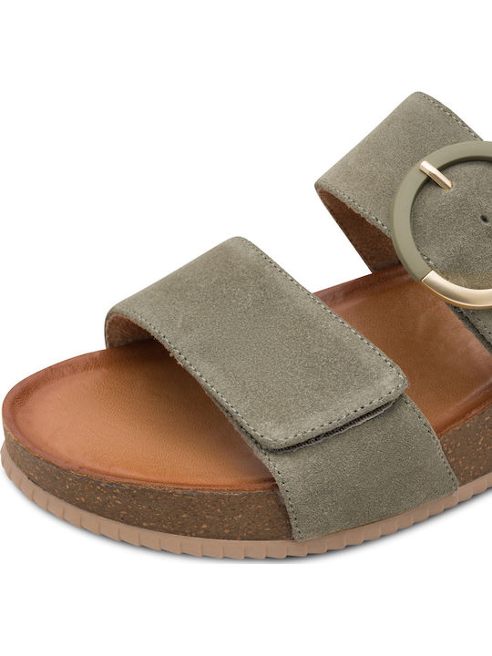 Leather Women's Sandals Green