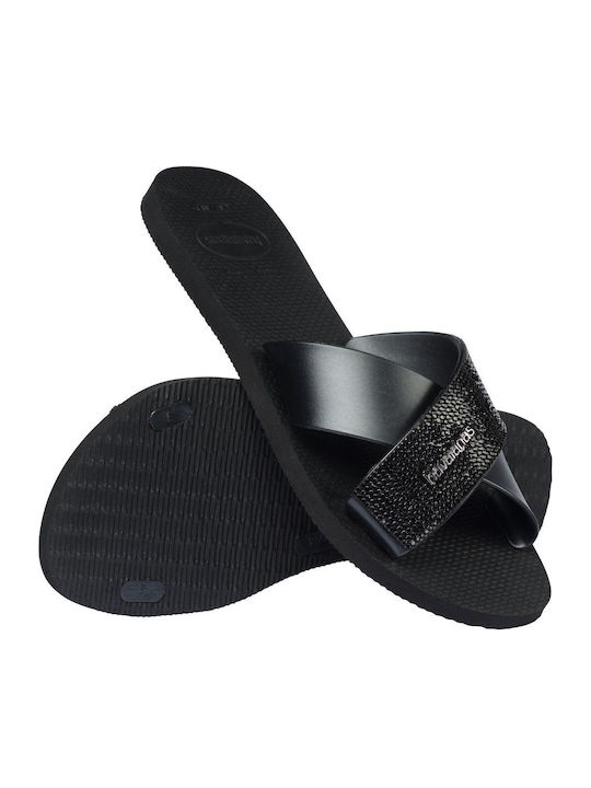 Damen Flache Sandalen Schwarz