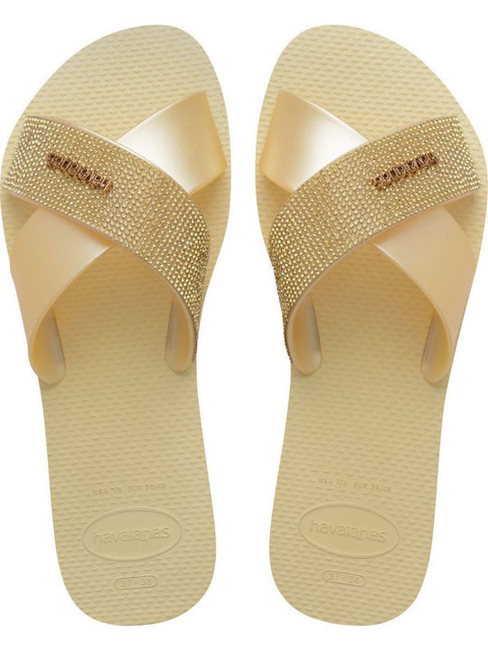 Damen Flache Sandalen Beige