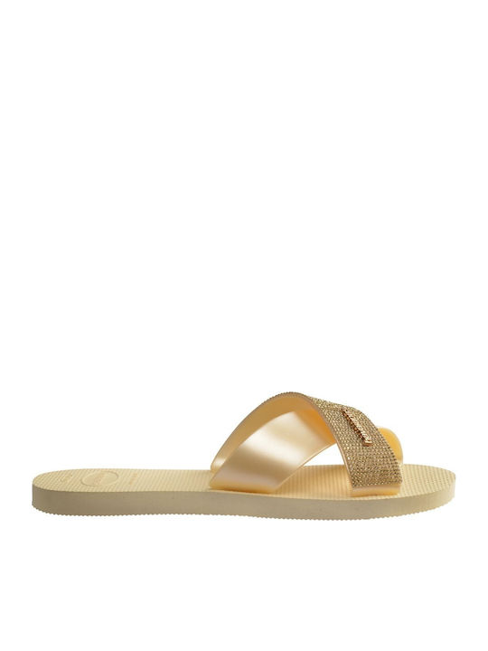 Damen Flache Sandalen Beige
