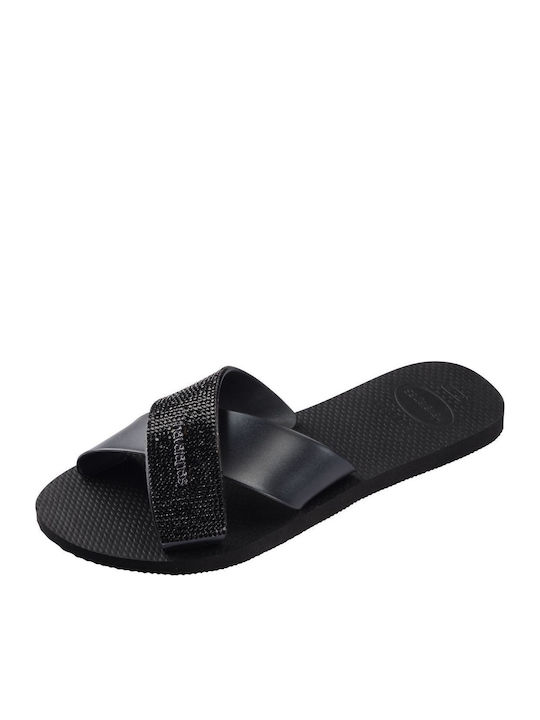 Damen Flache Sandalen Schwarz
