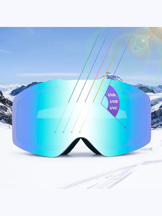 Qunature Mască Ski & Snowboard Pentru Adulți Albă cu Lentilă de Culoare Neagră Qunature Mască Ski & Snowboard Pentru Adulți Albă cu Lentilă de Culoare Neagră