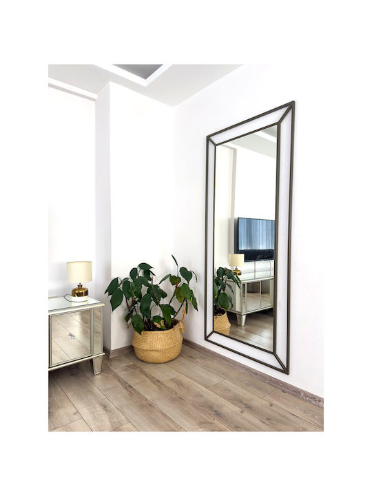 SteweHome Full Length Wall Mirror with Metallic Frame 180x80cm