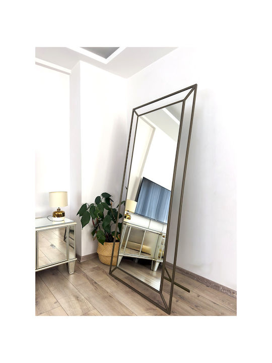 SteweHome Full Length Wall Mirror with Metallic Frame 180x80cm
