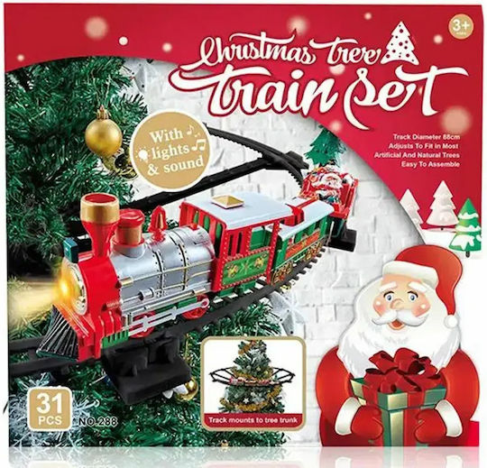 Electric Train Christmas Tree Sound Light 4 Carriages