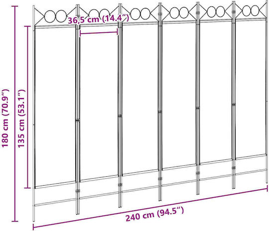 vidaXL Paravan Decorativ din Țesătură 240x180cm