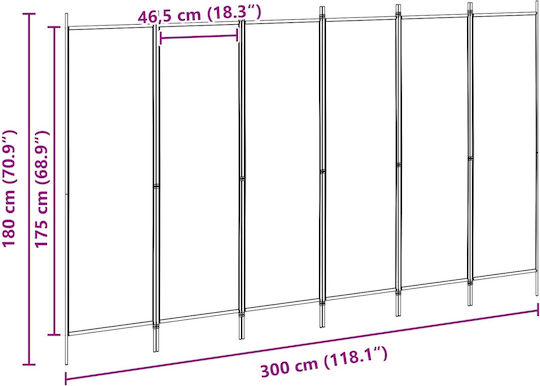 vidaXL Fabric Room Divider 300x180cm