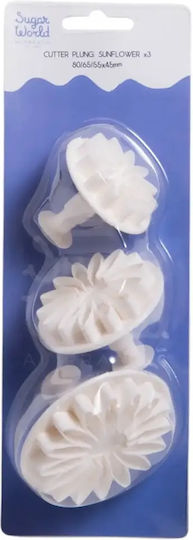 Sugar World Plastic Flower-Shaped Cookie Cutter 3pcs