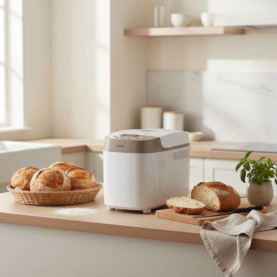 Muhler Bread Maker 850W with Container Capacity 1500gr and 15 Baking Programs