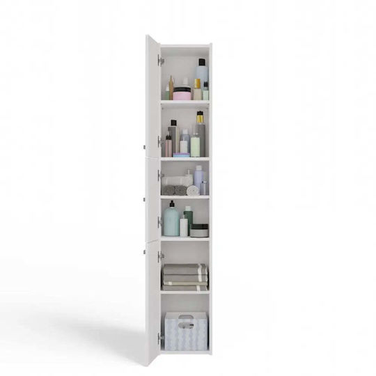 Topeshop S33 Στήλη Μπάνιου Δαπέδου Μ30xΒ30xΥ170cm Λευκή