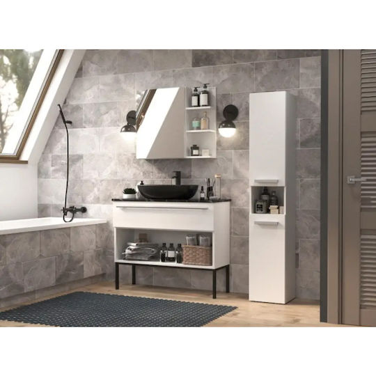 Topeshop Nel Στήλη Μπάνιου Δαπέδου Μ31xΒ30xΥ174cm Λευκή