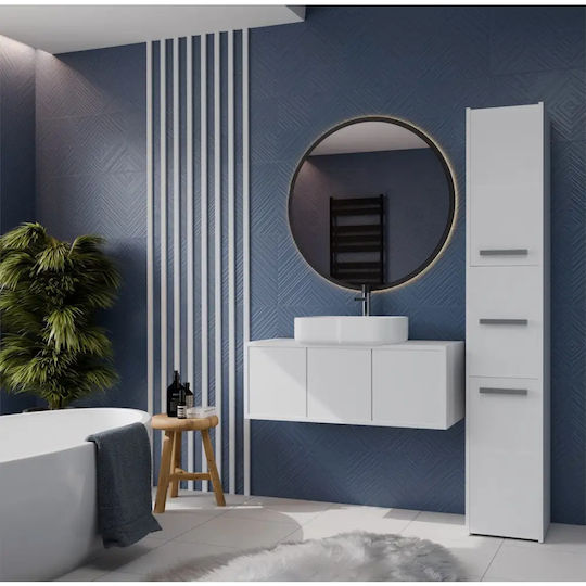 Topeshop S33 Στήλη Μπάνιου Δαπέδου Μ30xΒ30xΥ170cm Λευκή
