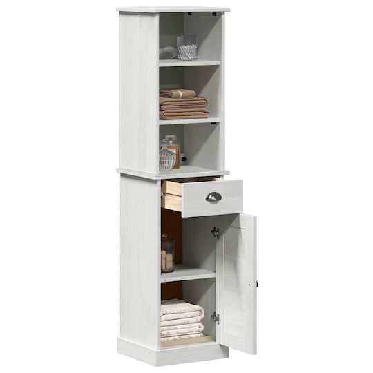 vidaXL Wall Hung Cabinet Bathroom Column Cabinet L37xD34xH150cm Brown