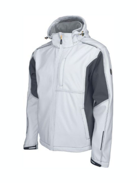 Cerva Dayboro Jachetă De Lucru Softshell Cu Glugă Detașabilă Albă