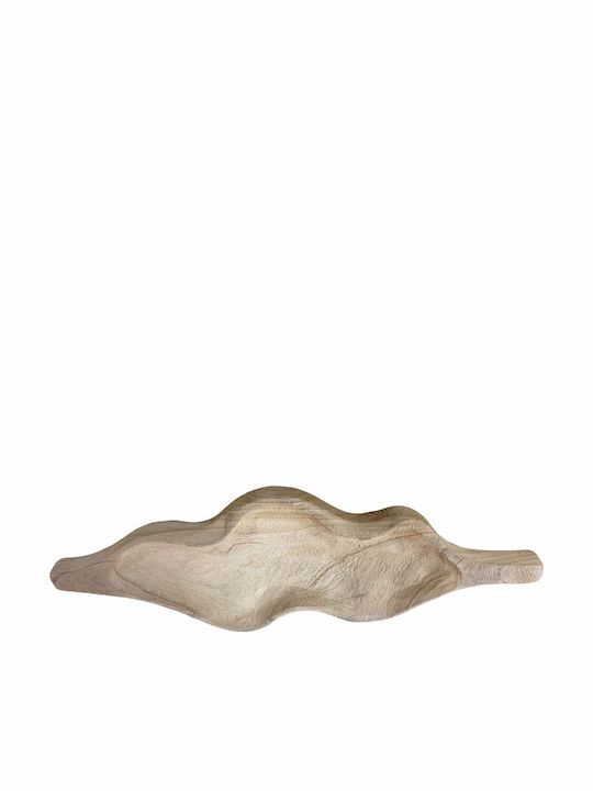 Decorative Wooden Beige Platter 64x23x5.5cm